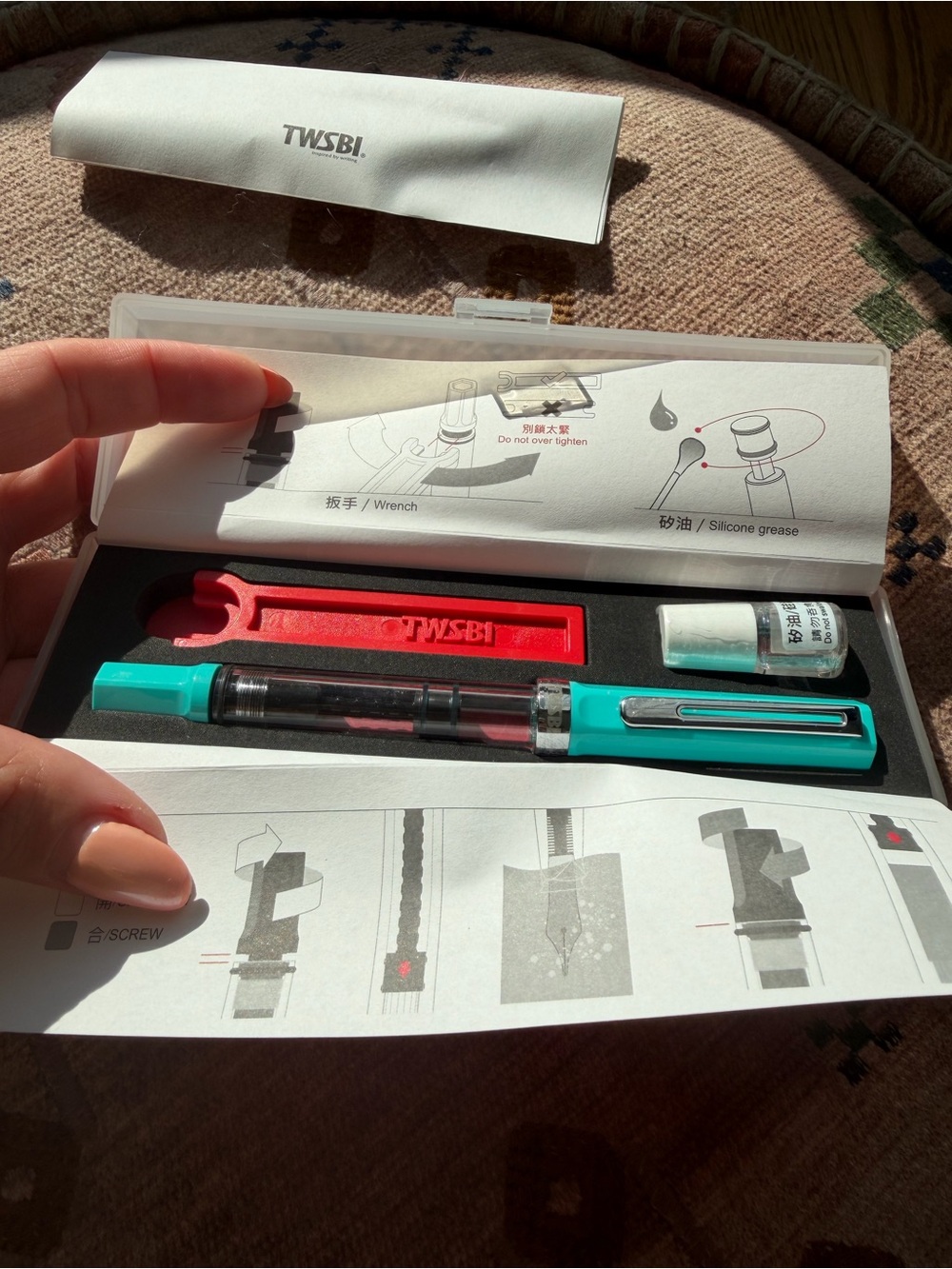 Twsbi Eco Turquoise with Transparent Barrel Fountain Pen - Picture 7 of 12